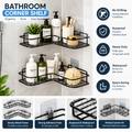 2-Tier Bathroom Corner Shelf – No-Drill Adhesive Shower Caddy